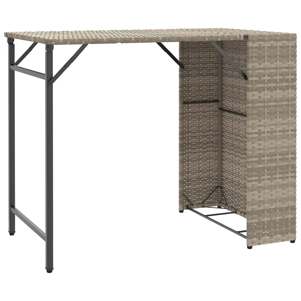 5 Piece Garden Camping Set Foldable Light Grey Poly Rattan