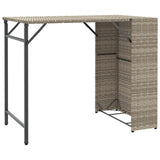 5 Piece Garden Dining Set Foldable Light Grey Poly Rattan - Top-Down View