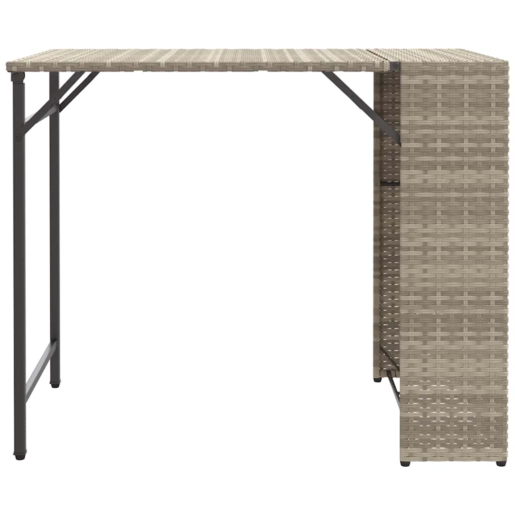 5 Piece Garden Camping Set Foldable Light Grey Poly Rattan
