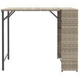 5 Piece Garden Dining Set Foldable Light Grey Poly Rattan - 45-Degree Angle