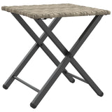5 Piece Garden Dining Set Foldable Light Grey Poly Rattan - Rear View