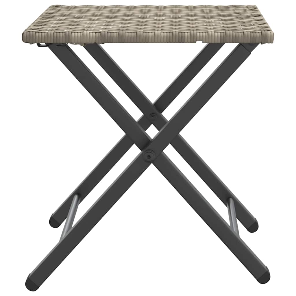 5 Piece Garden Camping Set Foldable Light Grey Poly Rattan