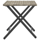 5 Piece Garden Dining Set Foldable Light Grey Poly Rattan - Close-Up Angle