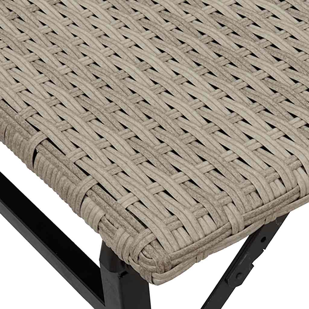 5 Piece Garden Camping Set Foldable Light Grey Poly Rattan