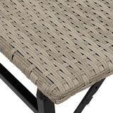 5 Piece Garden Camping Set Foldable Light Grey Poly Rattan