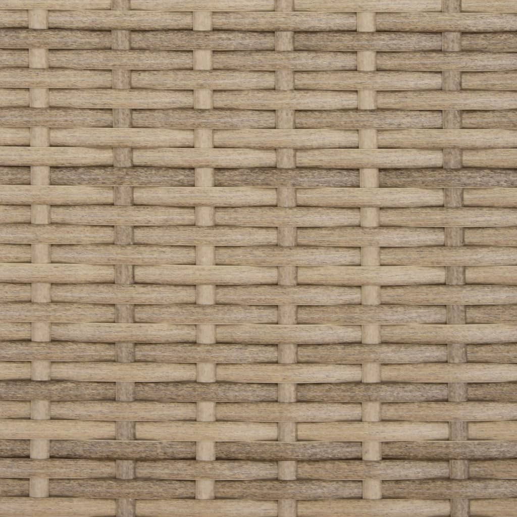 Garden Sofa 2-Seater with Canopy and Stools Beige Poly Rattan
