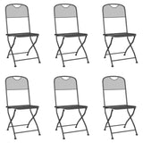 7 Piece Garden Dining Set Anthracite Metal Mesh - Side View