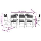 9 Piece Garden Dining Set Anthracite Metal Mesh - Extra Image