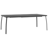 9 Piece Garden Dining Set Anthracite Metal Mesh - Rear View