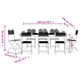 9 Piece Garden Dining Set Anthracite Metal Mesh - Extra Image