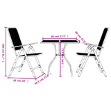 3 Piece Garden Dining Set Anthracite Metal Mesh - Extra Image