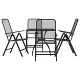 5 Piece Garden Dining Set Anthracite Metal Mesh - Front View