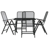 5 Piece Garden Dining Set Anthracite Metal Mesh - Front View
