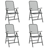 5 Piece Garden Dining Set Anthracite Metal Mesh - Side View