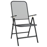5 Piece Garden Dining Set Anthracite Metal Mesh - Top-Down View