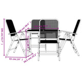 5 Piece Garden Dining Set Anthracite Metal Mesh - Extra Image