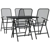 5 Piece Garden Dining Set Anthracite Metal Mesh