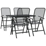 5 Piece Garden Dining Set Anthracite Metal Mesh - Front View