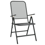 5 Piece Garden Dining Set Anthracite Metal Mesh - Top-Down View