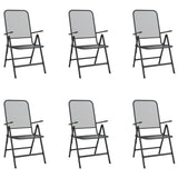 7 Piece Garden Dining Set Anthracite Metal Mesh