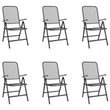 7 Piece Garden Dining Set Anthracite Metal Mesh - Side View