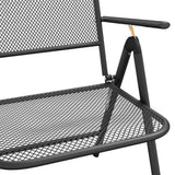 7 Piece Garden Dining Set Anthracite Metal Mesh
