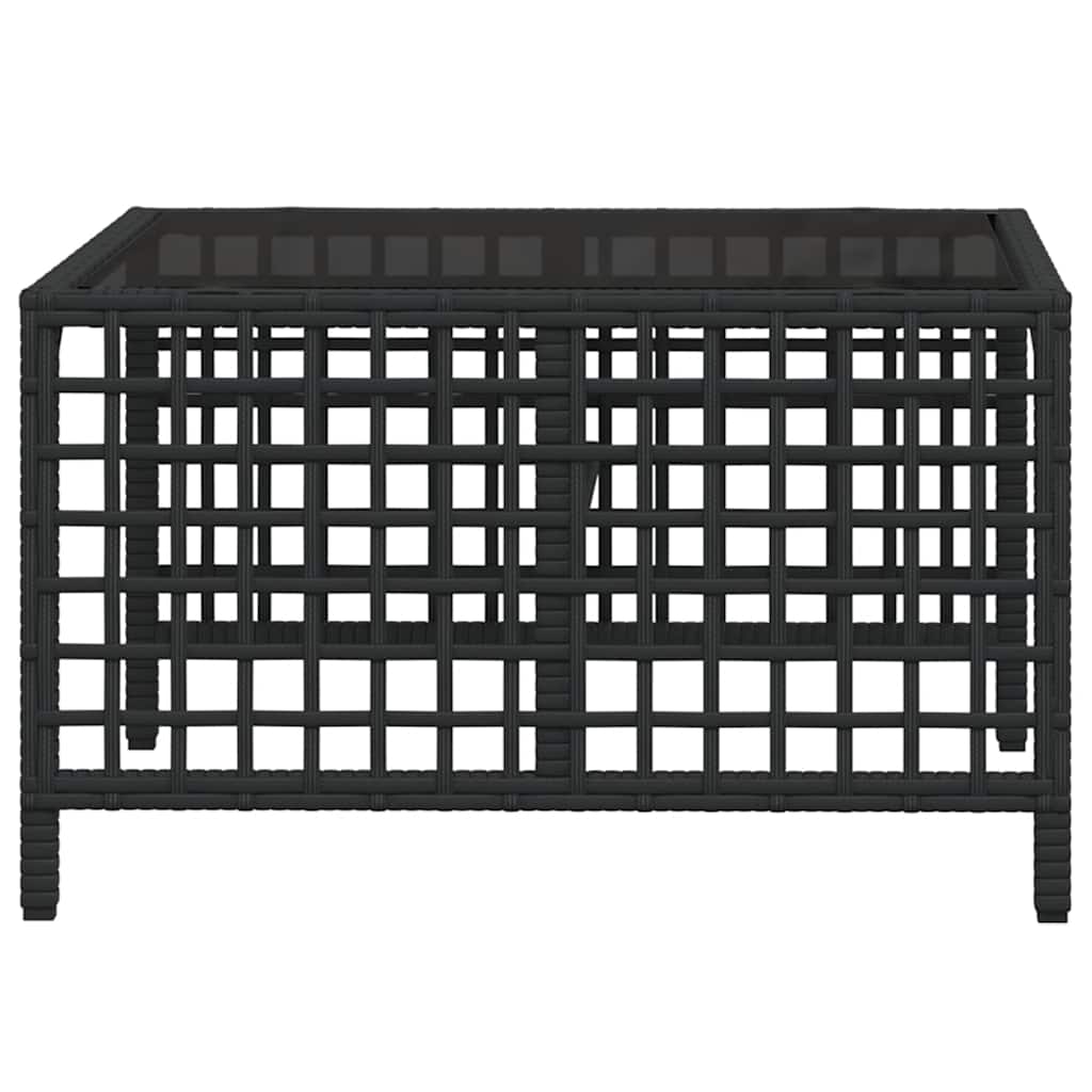 3 Piece Corner Garden Sofa Set with Cushions Black Poly Rattan