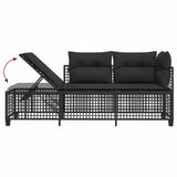 3 Piece Corner Garden Sofa Set with Cushions Black Poly Rattan - Extra Image