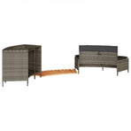 Hot Tub Surround Grey Poly Rattan and Solid Wood Acacia