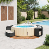 Hot Tub Surround Black Poly Rattan and Solid Wood Acacia - Side View