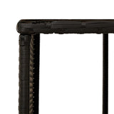 Hot Tub Surround Black Poly Rattan and Solid Wood Acacia - Close-Up Angle