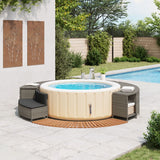 Hot Tub Surround Grey Poly Rattan and Solid Wood Acacia - Side View