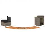 Hot Tub Surround Grey Poly Rattan and Solid Wood Acacia