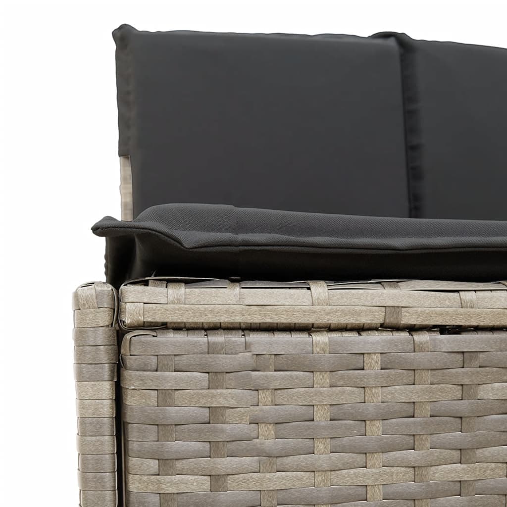 Hot Tub Benches with Cushions 2 pcs Grey Poly Rattan