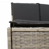 Hot Tub Benches with Cushions 2 pcs Grey Poly Rattan