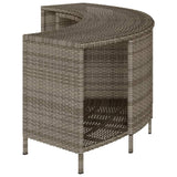 Storage Shelves for Hot Tub 2 pcs Grey Poly Rattan - 45-Degree Angle