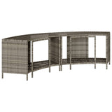 Storage Shelves for Hot Tub 2 pcs Grey Poly Rattan - Rear View