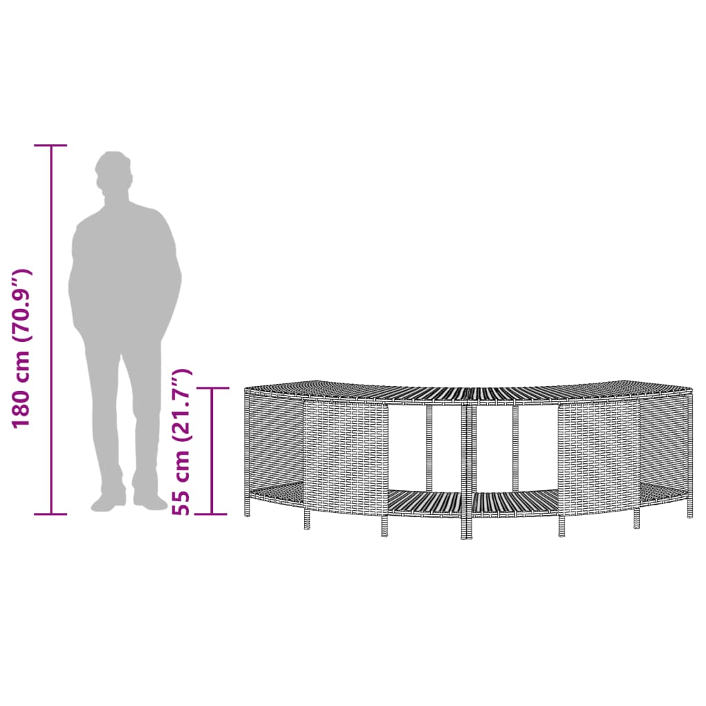 Storage Shelves for Hot Tub 2 pcs Grey Poly Rattan