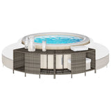 Storage Shelves for Hot Tub 2 pcs Grey Poly Rattan