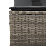 Double Sun Lounger with Canopy and Cushions Grey Poly Rattan - Extra Image