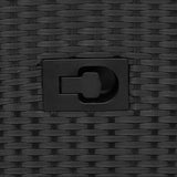 Reclining Garden Chair with Cushions Black Poly Rattan - Extra Image