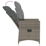 Reclining Garden Chair with Cushions Grey Poly Rattan - Close-Up Angle