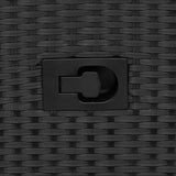 Reclining Garden Chair with Cushions Black Poly Rattan - Extra Image