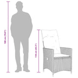 Reclining Garden Chair with Cushions Grey Poly Rattan - Extra Image