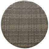 3 Piece Bistro Set with Cushions Grey Poly Rattan - Extra Image