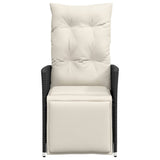 Reclining Garden Chairs 2 pcs with Cushions Black Poly Rattan - Top-Down View