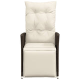 Reclining Garden Chairs 2 pcs with Cushions Brown Poly Rattan - Top-Down View