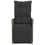 Reclining Garden Chairs 2 pcs with Cushions Grey Poly Rattan