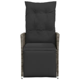 Reclining Garden Chairs 2 pcs with Cushions Grey Poly Rattan - Top-Down View