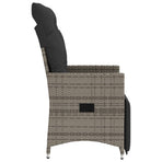Reclining Garden Chairs 2 pcs with Cushions Grey Poly Rattan